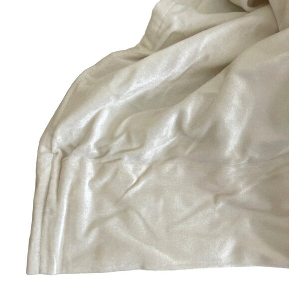 Olivia & Oliver Curtain Panel 63" Luster Velvet Ivory Rod Pocket Window Single - Picture 13 of 14